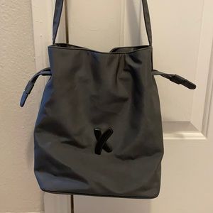 Paloma Picasso gray “bucket bag” purse